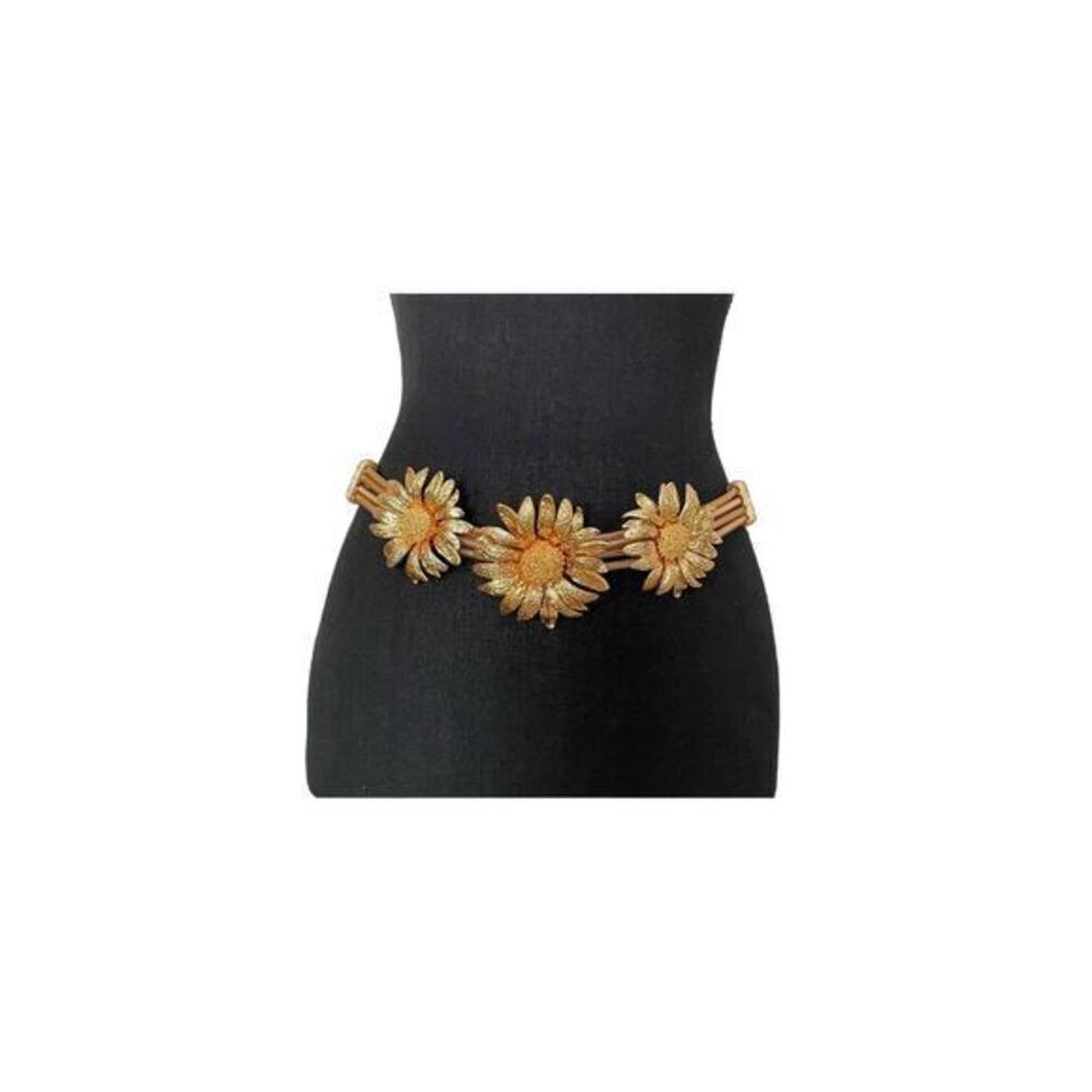 Zara Sunflower metal gold tone belt